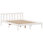 ZNTS Bookcase Bed without Mattress White 140x200 cm Solid Wood Pine 3321705