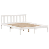 ZNTS Bookcase Bed without Mattress White 140x200 cm Solid Wood Pine 3321705