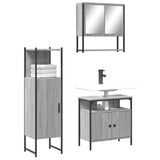 ZNTS 3 Piece Bathroom Furniture Set Grey Sonoma Engineered Wood 3214698