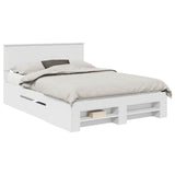 Bed Frame with Headboard White 150 x 200 cm Engineered Wood 3408746