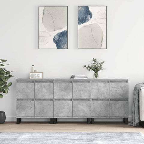 Sideboards 3 pcs Concrete Grey Engineered Wood 3190209