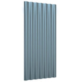 ZNTS Roof Panels 12 pcs Powder-coated Steel Grey 80x36 cm 319134