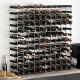 Wine Rack for 120 Bottles Black Solid Pine Wood 325917