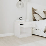 Bedside Cabinets 2 pcs with Drawer High Gloss White 342585