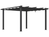 3 x 3m Aluminium Pergola, with Retractable Roof - Dark Grey T3398P313601