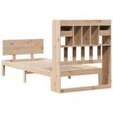 ZNTS Bookcase Bed without Mattress 90x190cm Solid Wood Pine 3322678