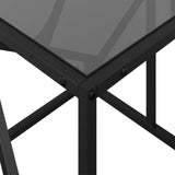 Coffee Table with Black Glass Top 98.5x50x41 cm Steel 845997