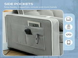 Two-Seater Linen-Look Sofa Bed - Light Grey T3398P377890