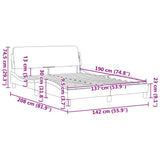 Bed Frame "Dover" White 137x190 cm Faux Leather 373286