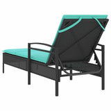 Sun Lounger Reclining Black 63 x 200 x 81 cm Poly Rattan 368307