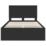 Bed Frame with Headboard Black 120 x 200 cm Solid Pine Wood 3409382