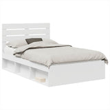 Bed Frame with Headboard White 120 x 200 cm Solid Pine Wood 3411431