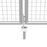 Garden Gate Galvanised Steel 400x200 cm Silver 144303