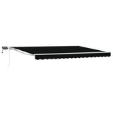 Manual Awning Frame with LEDs Black and White 4 x 3.5 m 3420641