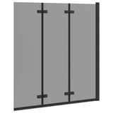Shower Enclosure Black 130 x 138 cm ESG Glass and Aluminium 42018550