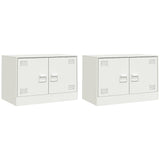 TV Cabinets 2 pcs White 67x39x44 cm Steel 841642