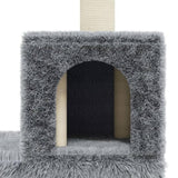 Cat Tree with Sisal Scratching Posts Light Grey 188 cm 171489