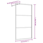Walk-in Shower Wall with Clear ESG Glass Gold 115x195 cm 154941