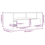 Coffee Table Concrete Grey 102x55x42 cm Engineered Wood 810921