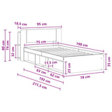 Bed Frame with Storage Artisan Oak 75 x 190 cm Engineered Wood 3433312