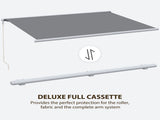 4x3m Full Cassette Electric/Manual Retractable Awning with Remote Controller, Sun Canopies for Patio T3398P315946