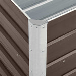 Garden Raised Bed Galvanised Steel 240x40x45 cm Brown 47046