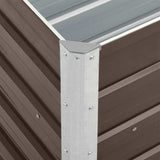 Garden Raised Bed Galvanised Steel 240x40x45 cm Brown 47046