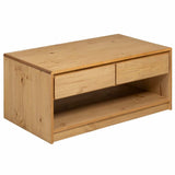Coffee Table SAUDA Oak 99x55x45 cm Solid Wood Pine 377598