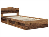 Bed Frame with Headboard Old Wood 100 x 200 cm Solid Pine Wood 3412941