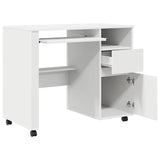 Desk with Wheels White 91 x 50 x 77 cm Engineered Wood 869530