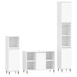 3 Piece Bathroom Furniture Set White Engineered Wood 3190291