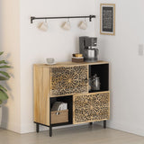 Side Cabinet 80x33x75 cm Solid Wood Mango 358239