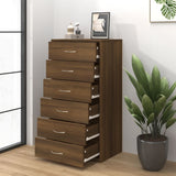 Sideboard with 6 Drawers Brown Oak 50x34x96 cm Engineered Wood 815365