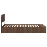 Bed Frame with Shelf Brown Oak 90 x 200 cm Engineered Wood 3408416