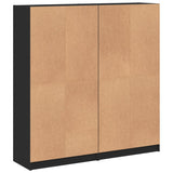 Bookcase with Doors Black 136x37x142 cm Engineered Wood 3206525