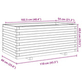 Garden Planter Wax Brown 110x60x49.5 cm Solid Wood Pine 3282571