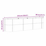 Garden Raised Bed Brown 320 x 80 x 81 cm Steel 42011326