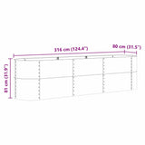 Garden Raised Bed Brown 320 x 80 x 81 cm Steel 42011326