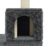 Cat Tree with Sisal Scratching Posts Dark Grey 188 cm 171490