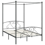 ZNTS 284444 Canopy Bed Frame without Mattress Grey Metal 160x200 cm