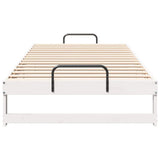 Bed Frame White 100 x 200 cm Solid Pine Wood 873143