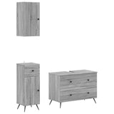 3 Piece Bathroom Cabinet Set BREDA Grey Sonoma Engineered Wood 3417807