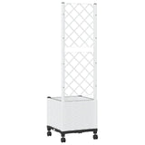 Garden Planter with Trellis&Wheels White 40 x 40 x 146 cm PP 3422923