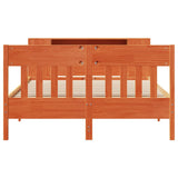 Bookcase Bed without Mattress Wax Brown 140x200cm Solid Wood Pine 3323184