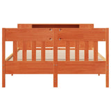 ZNTS Bookcase Bed without Mattress Wax Brown 140x200cm Solid Wood Pine 3323184