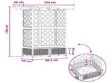 Raised Bed with Trellis and Roof Black 124 x 40 x 126 cm PP 42032533