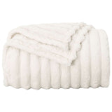 Throw Blanket Cream 240 x 220 cm Fleece 42016855