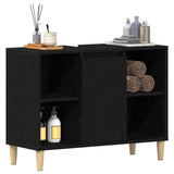 Sink Cabinet Black Oak 80x33x60 cm Engineered Wood 862127