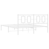 Metal Bed Frame without Mattress with Headboard White 150x200cm 374292