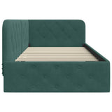 Corner Bed Frame with Headboard Dark Green 100 x 200 cm Velvet 42016545